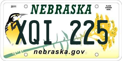 NE license plate XQI225
