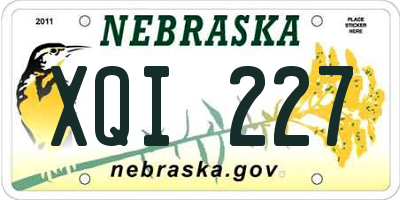 NE license plate XQI227