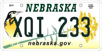 NE license plate XQI233