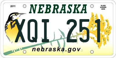 NE license plate XQI251