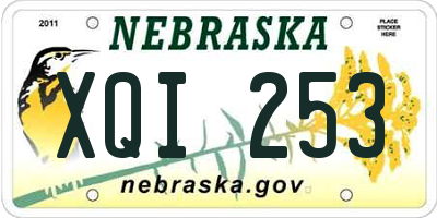 NE license plate XQI253