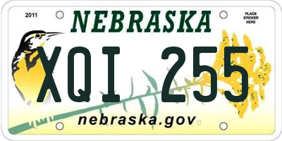 NE license plate XQI255