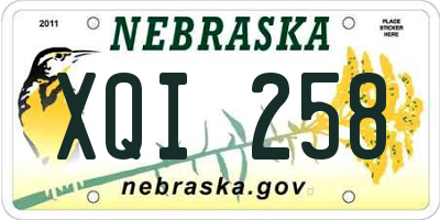 NE license plate XQI258
