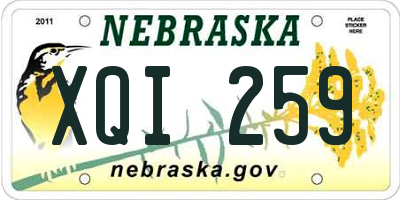 NE license plate XQI259