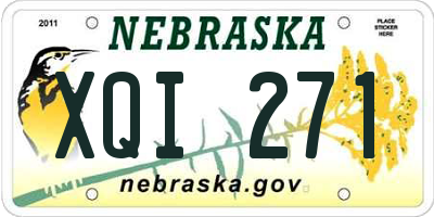 NE license plate XQI271