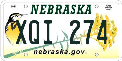 NE license plate XQI274