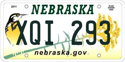 NE license plate XQI293
