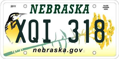 NE license plate XQI318