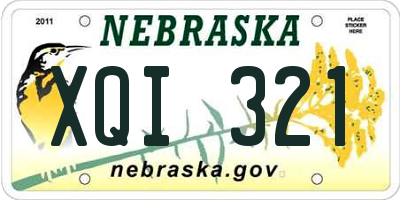 NE license plate XQI321