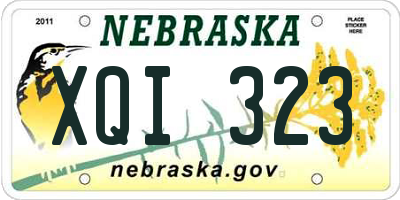 NE license plate XQI323