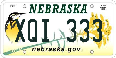 NE license plate XQI333