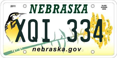 NE license plate XQI334