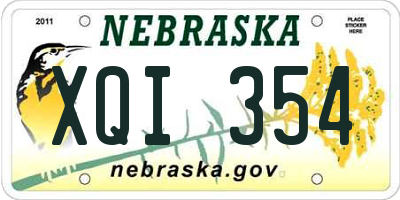 NE license plate XQI354