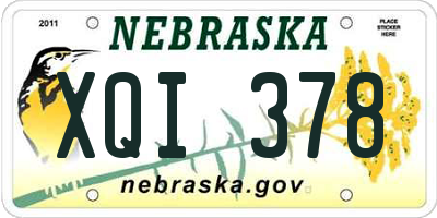 NE license plate XQI378