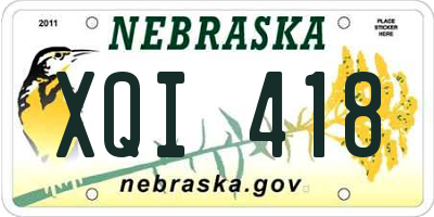 NE license plate XQI418
