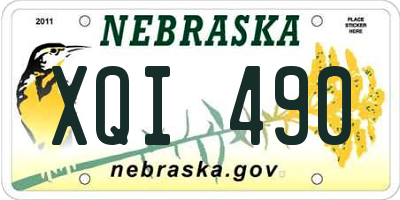NE license plate XQI490