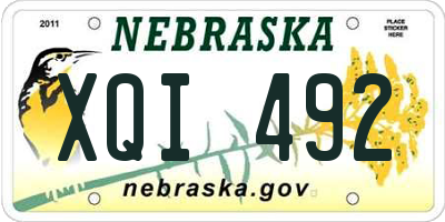 NE license plate XQI492