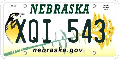 NE license plate XQI543
