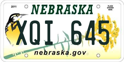 NE license plate XQI645