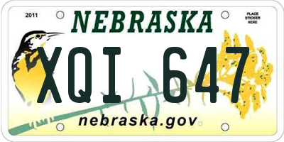 NE license plate XQI647