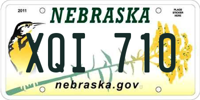 NE license plate XQI710