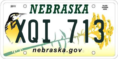 NE license plate XQI713
