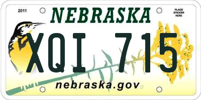 NE license plate XQI715