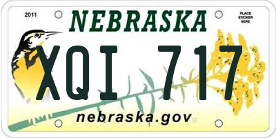 NE license plate XQI717