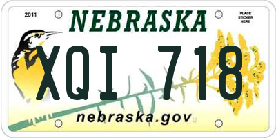 NE license plate XQI718