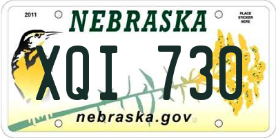 NE license plate XQI730