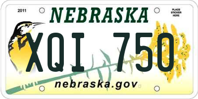 NE license plate XQI750