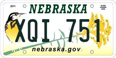 NE license plate XQI751