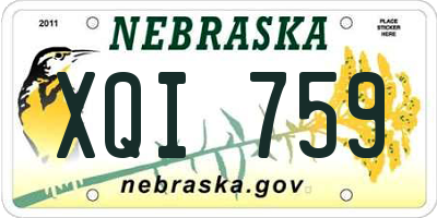NE license plate XQI759