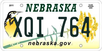 NE license plate XQI764