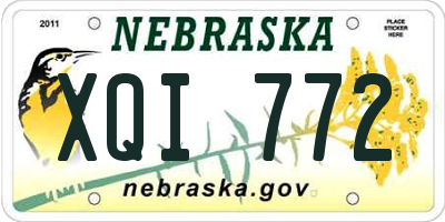 NE license plate XQI772