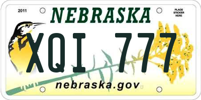 NE license plate XQI777
