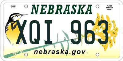 NE license plate XQI963