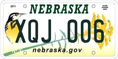 NE license plate XQJ006