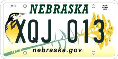 NE license plate XQJ013
