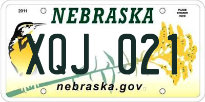 NE license plate XQJ021