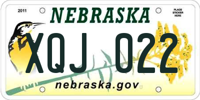 NE license plate XQJ022