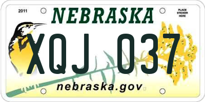 NE license plate XQJ037