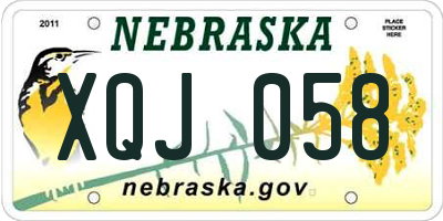 NE license plate XQJ058