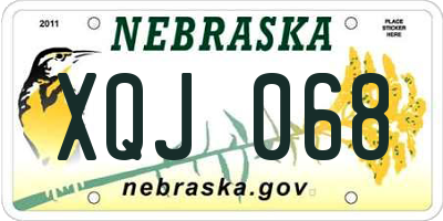 NE license plate XQJ068