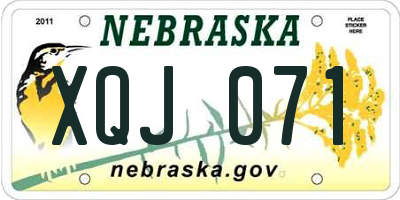 NE license plate XQJ071