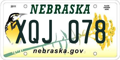 NE license plate XQJ078