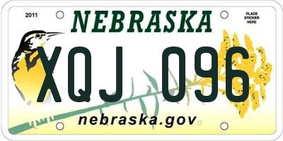 NE license plate XQJ096