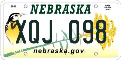 NE license plate XQJ098
