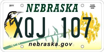 NE license plate XQJ107