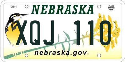 NE license plate XQJ110